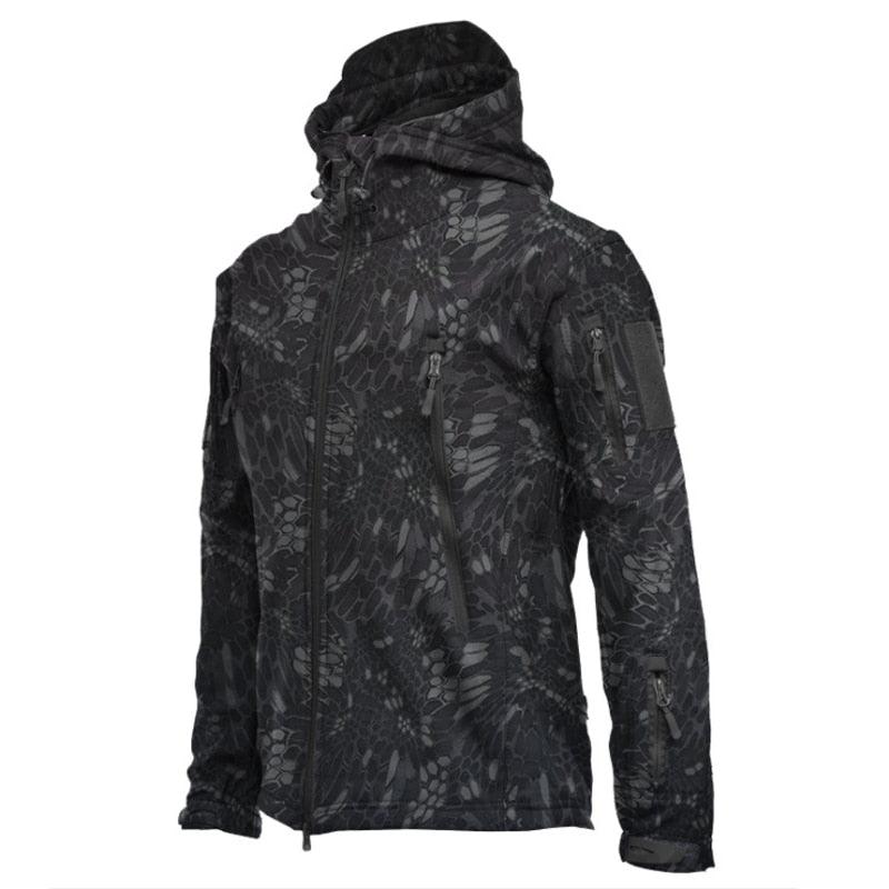 Men's Tactical Waterproof Soft Shell Fleece Hooded Outdoor Jacket