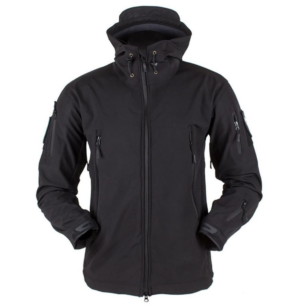 Men's Tactical Waterproof Soft Shell Fleece Hooded Outdoor Jacket