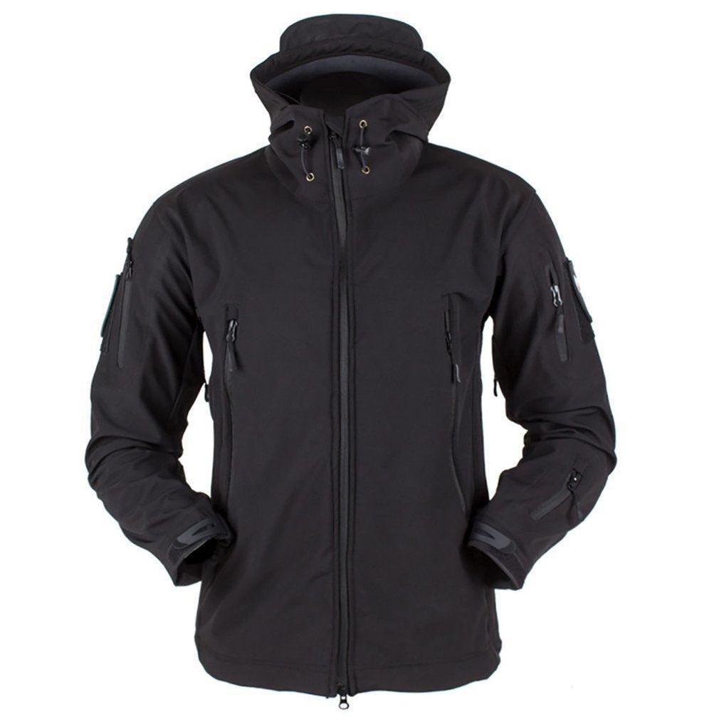 Men's Tactical Waterproof Soft Shell Fleece Hooded Outdoor Jacket