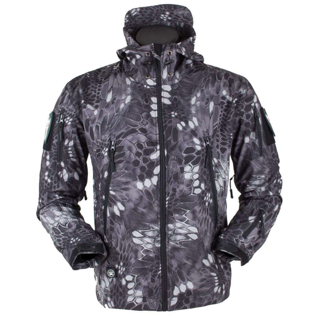 Men's Tactical Waterproof Soft Shell Fleece Hooded Outdoor Jacket