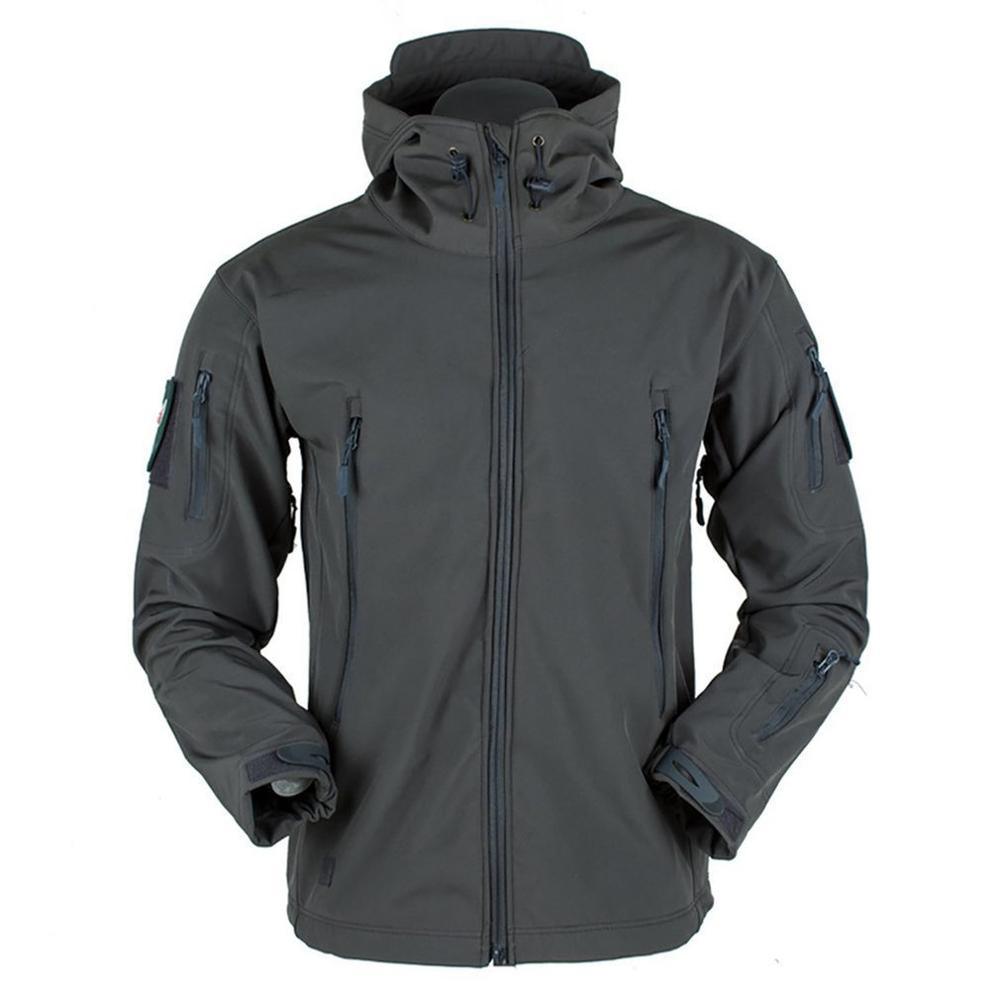 Men's Tactical Waterproof Soft Shell Fleece Hooded Outdoor Jacket
