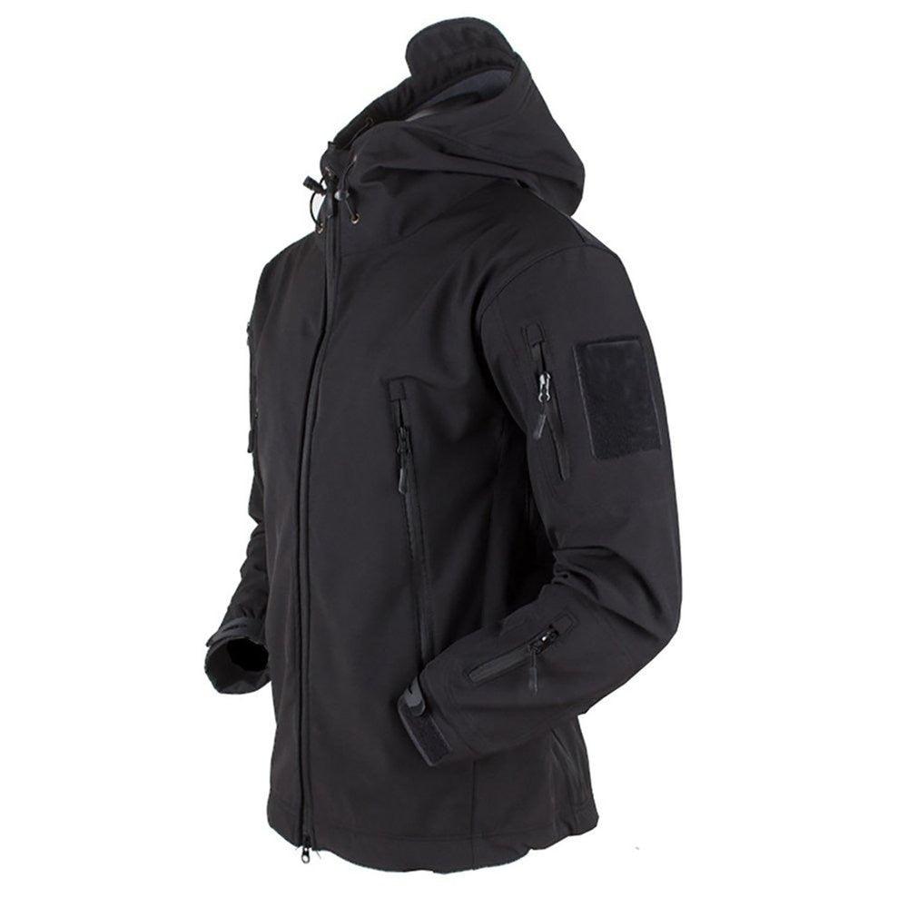 Men's Tactical Waterproof Soft Shell Fleece Hooded Outdoor Jacket