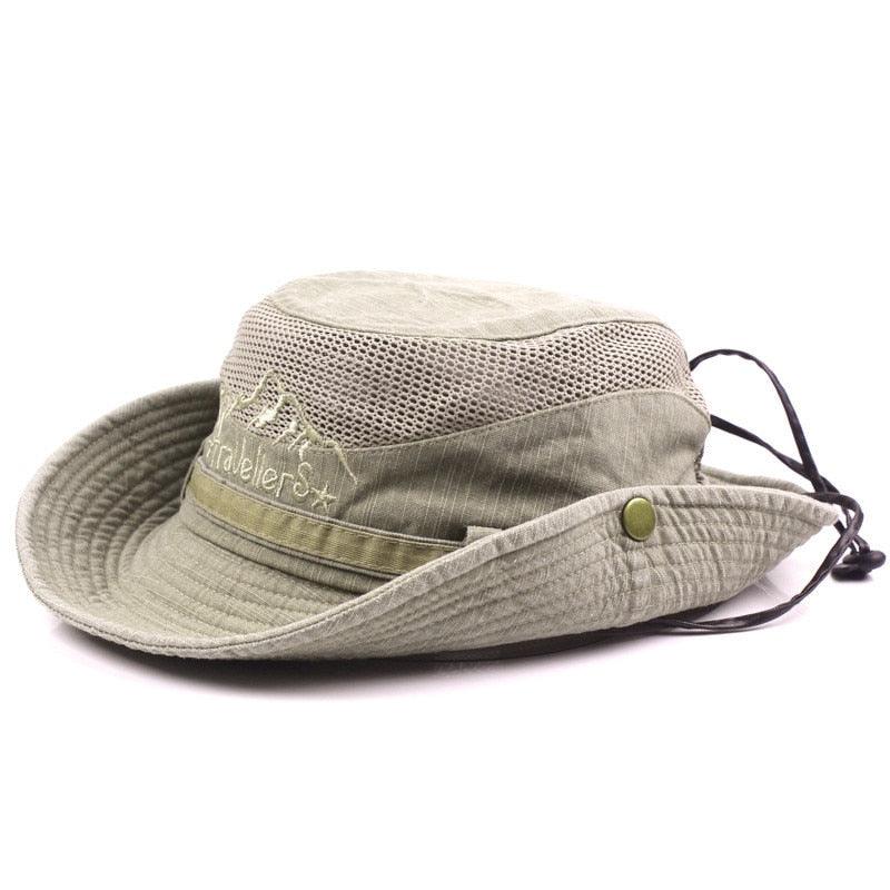 Unisex Outdoor Cotton Mesh Bucket Hat for Fishing and Safari