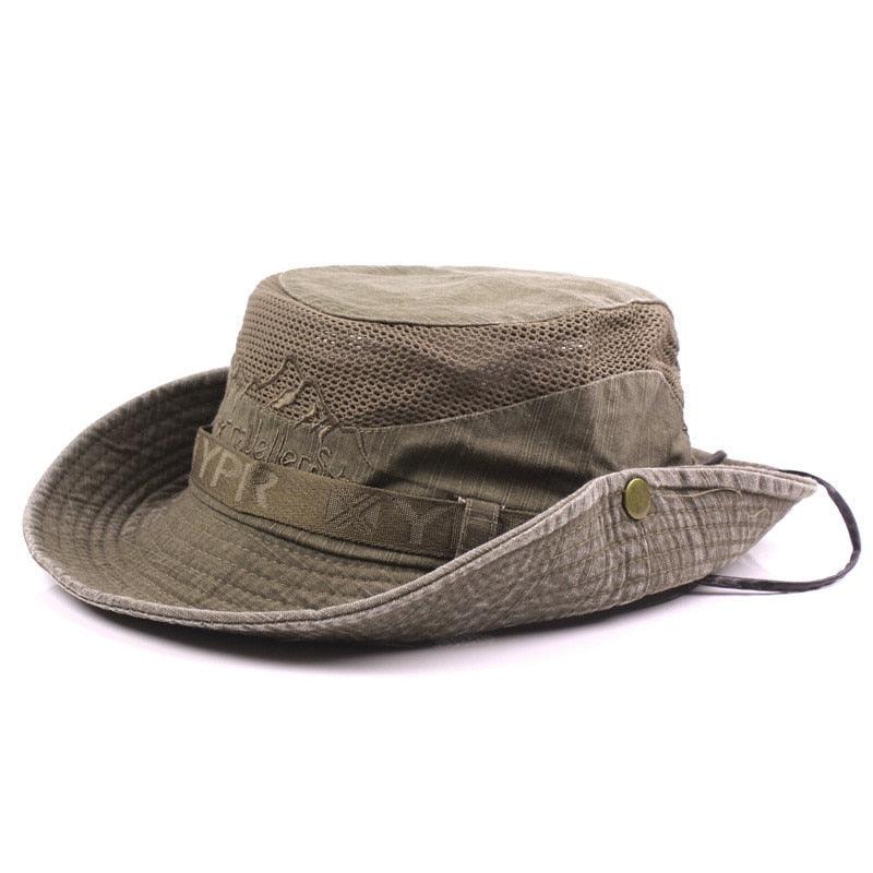 Unisex Outdoor Cotton Mesh Bucket Hat for Fishing and Safari