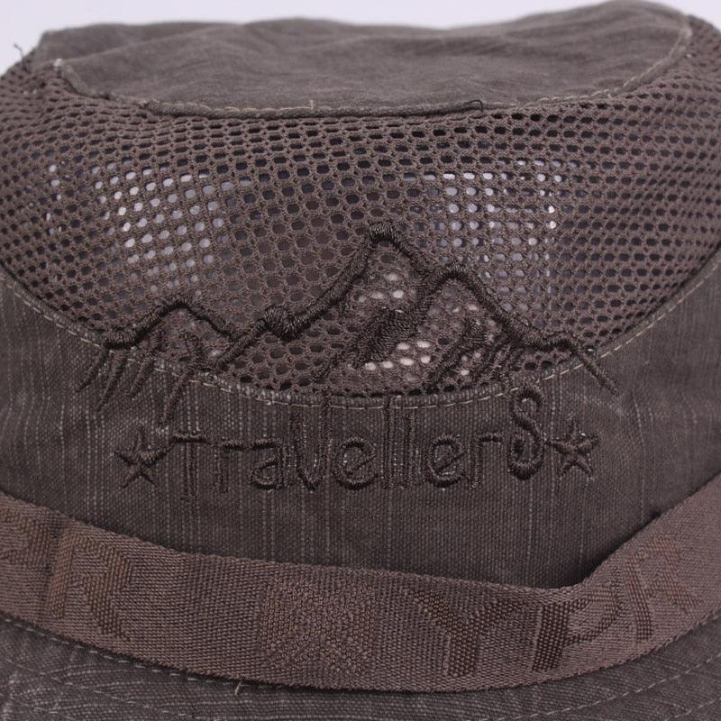 Unisex Outdoor Cotton Mesh Bucket Hat for Fishing and Safari