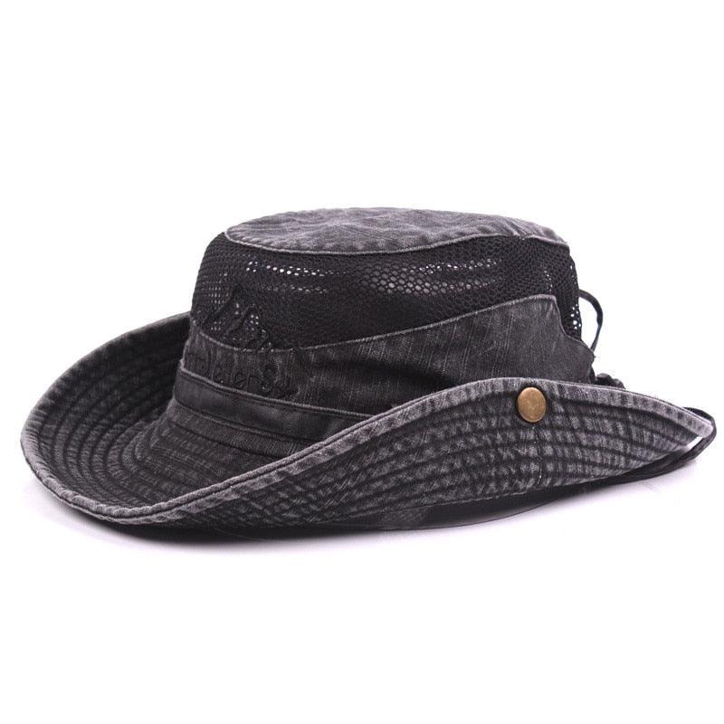 Unisex Outdoor Cotton Mesh Bucket Hat for Fishing and Safari