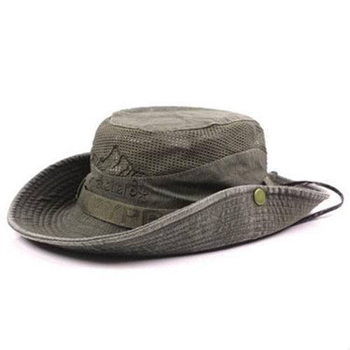 Unisex Outdoor Cotton Mesh Bucket Hat for Fishing and Safari