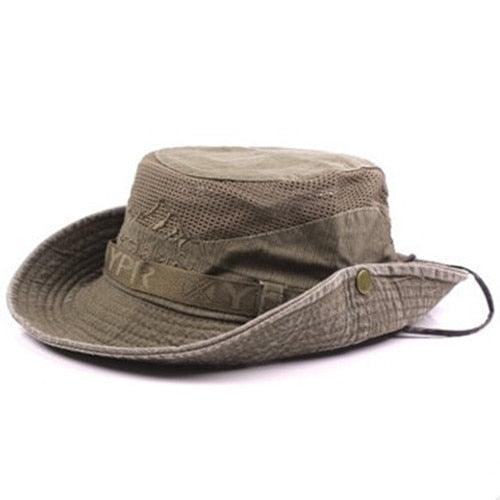 Unisex Outdoor Cotton Mesh Bucket Hat for Fishing and Safari