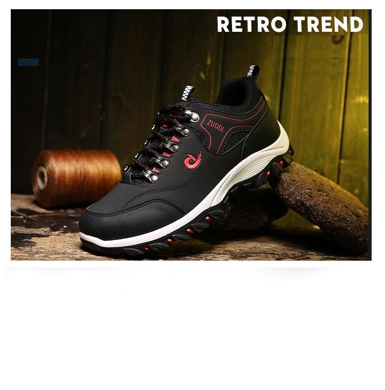 Men's Suede Leather Low-Top Hiking Sneakers Lightweight Outdoor