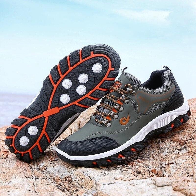 Men's Suede Leather Low-Top Hiking Sneakers Lightweight Outdoor