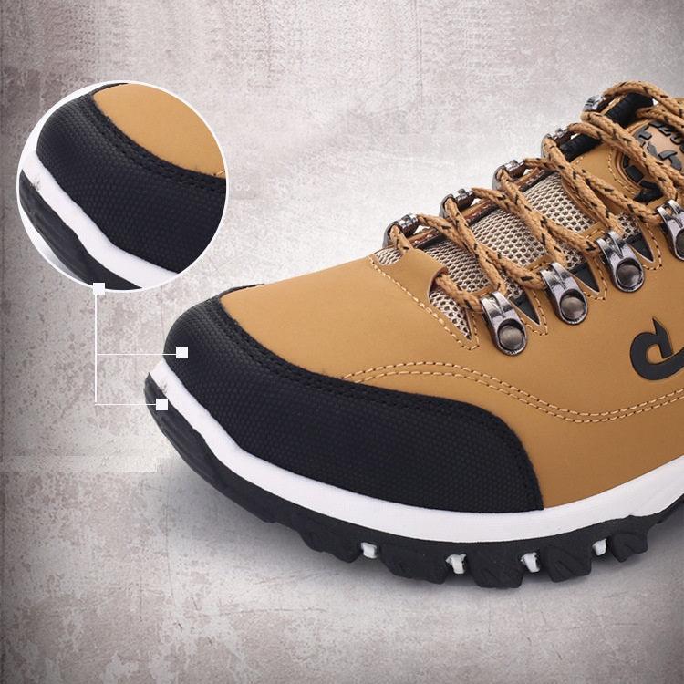 Men's Suede Leather Low-Top Hiking Sneakers Lightweight Outdoor