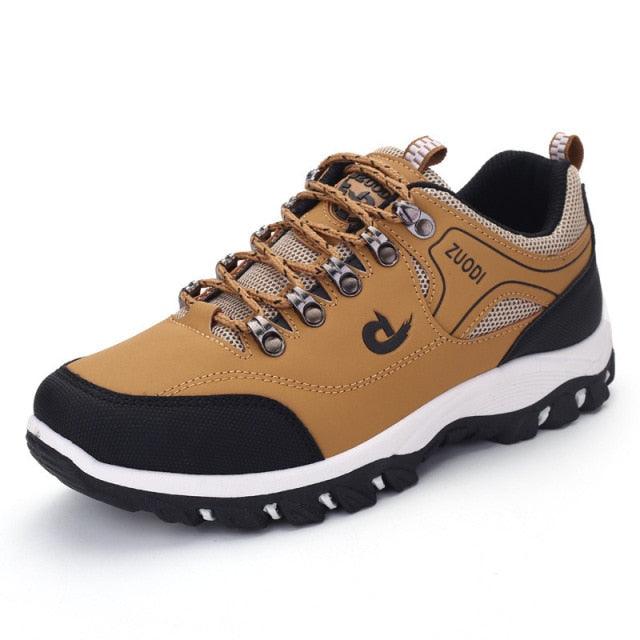 Men's Suede Leather Low-Top Hiking Sneakers Lightweight Outdoor