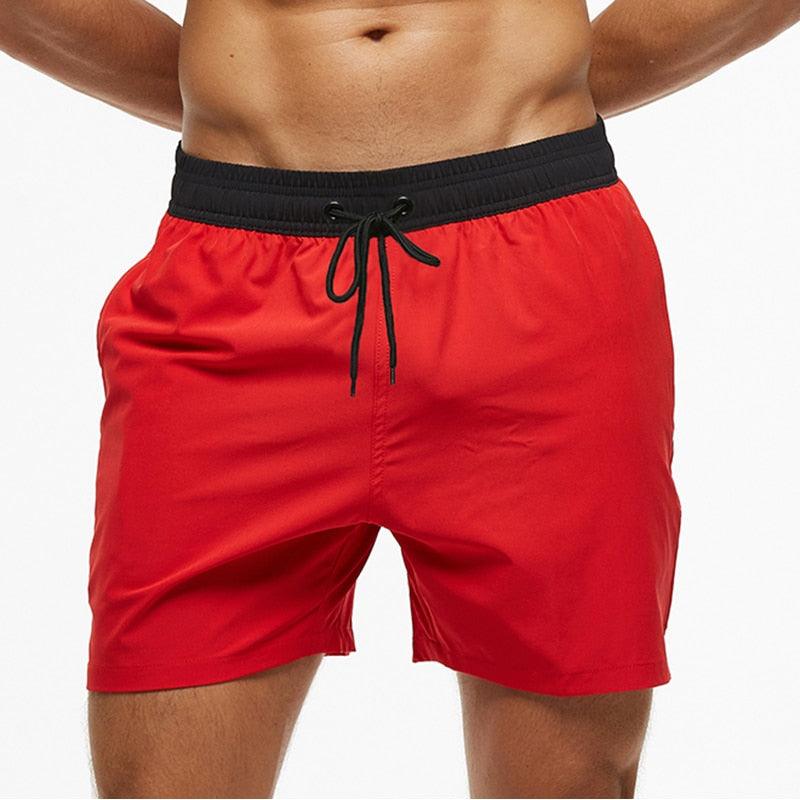 Men's Quick Dry Stretch Swim Trunks with Zipper Pockets - Sporty