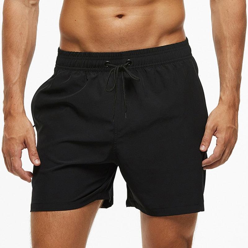 Men's Quick Dry Stretch Swim Trunks with Zipper Pockets - Sporty