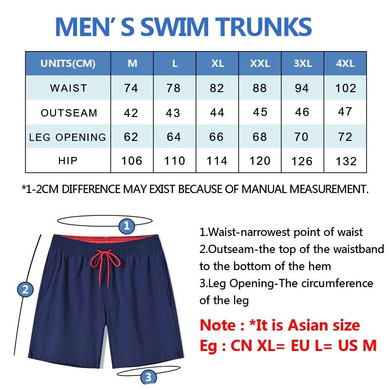 Men's Quick Dry Stretch Swim Trunks with Zipper Pockets - Sporty