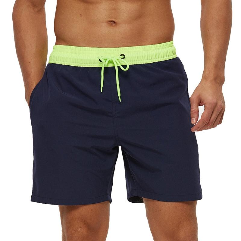 Men's Quick Dry Stretch Swim Trunks with Zipper Pockets - Sporty