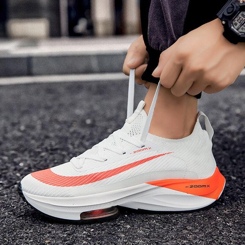 Men's Lightweight Orange Athletic Running Sneakers with Air Cushion
