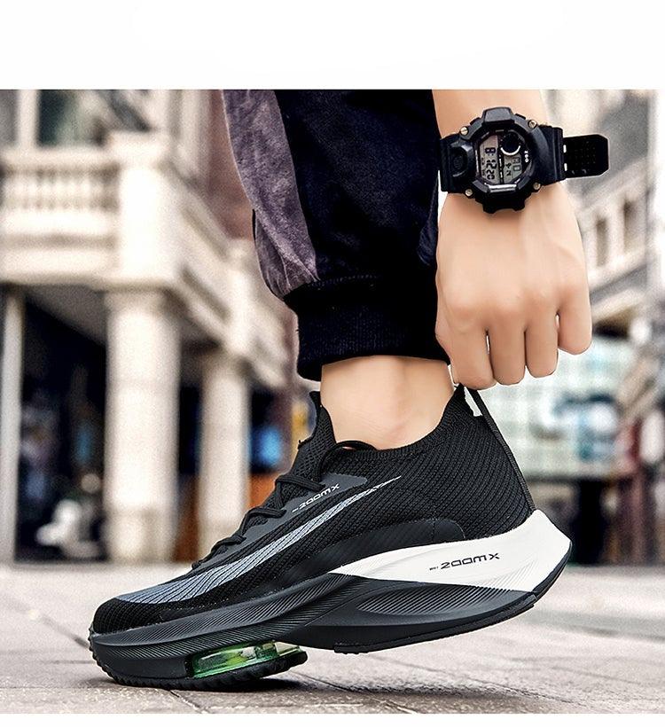 Men's Lightweight Orange Athletic Running Sneakers with Air Cushion