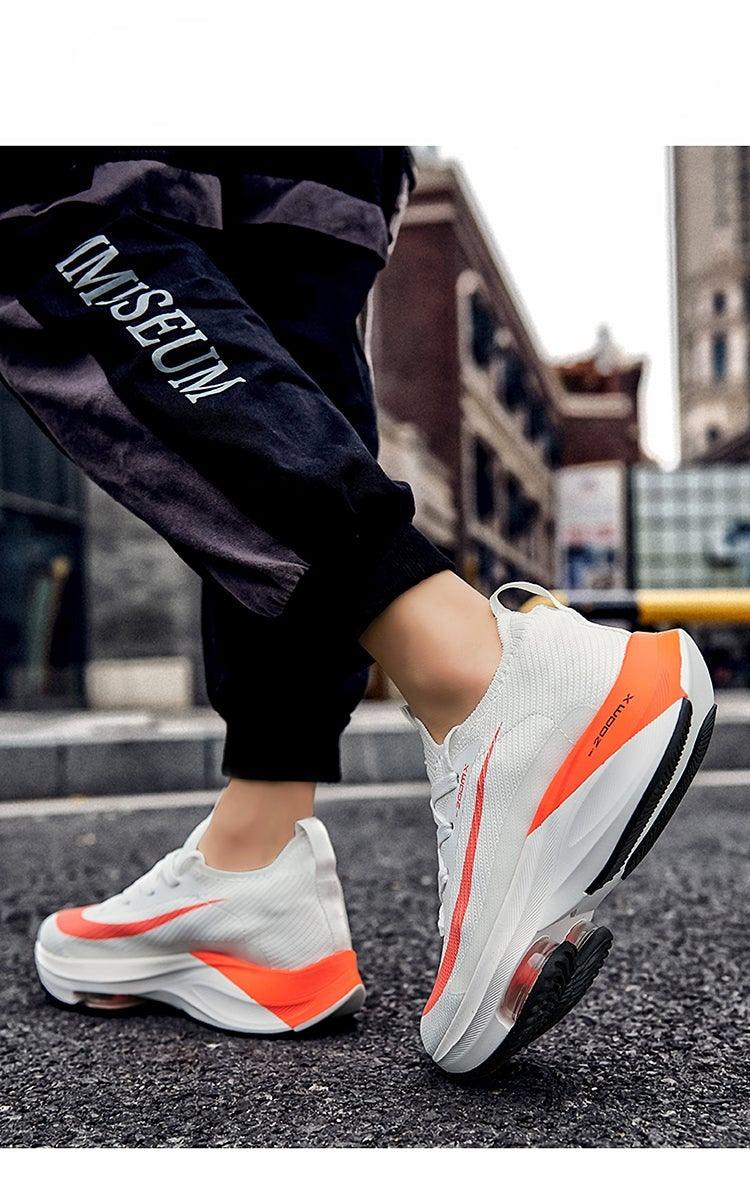 Men's Lightweight Orange Athletic Running Sneakers with Air Cushion