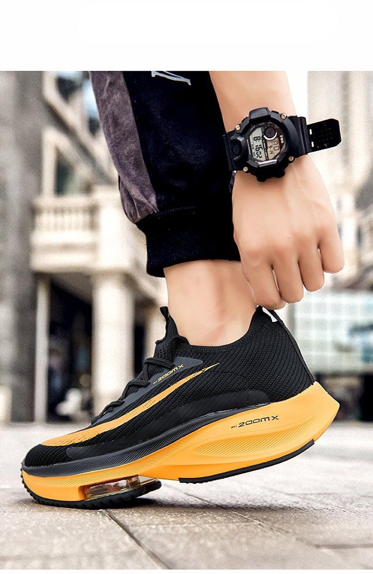 Men's Lightweight Orange Athletic Running Sneakers with Air Cushion