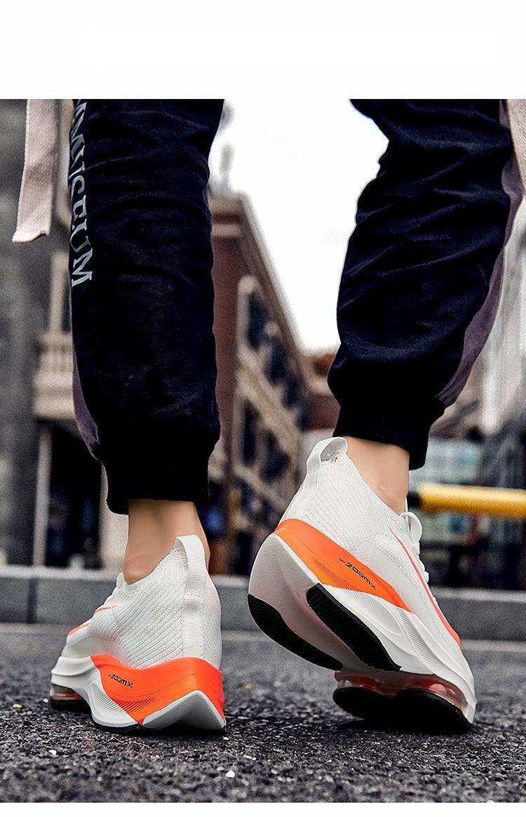 Men's Lightweight Orange Athletic Running Sneakers with Air Cushion