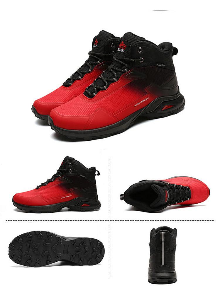 Men's Waterproof Plush Lined Hiking Boots Non-Slip Winter Shoes