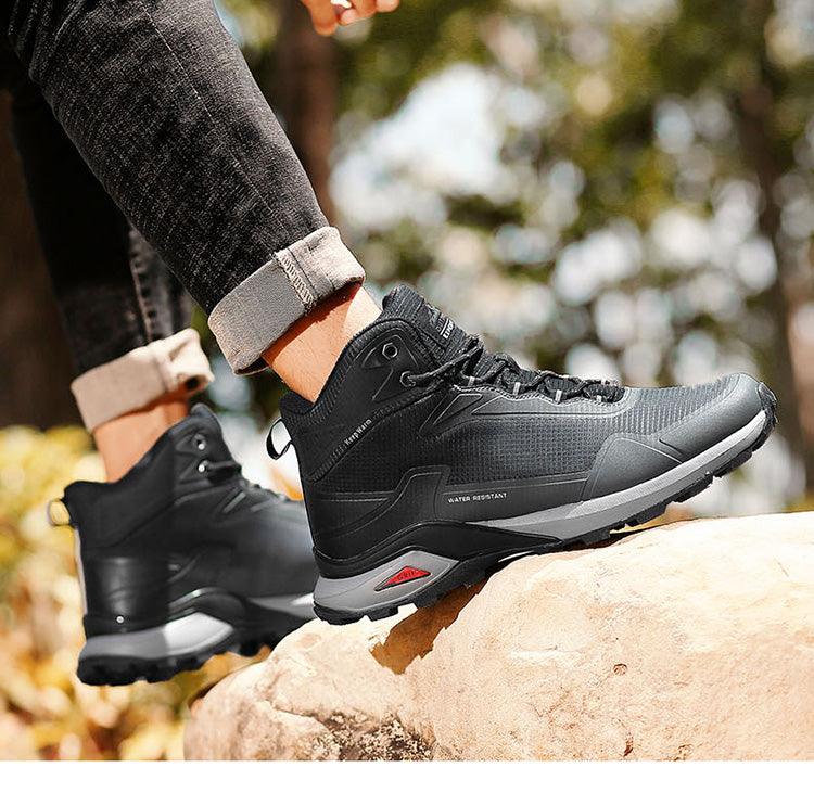 Men's Waterproof Plush Lined Hiking Boots Non-Slip Winter Shoes