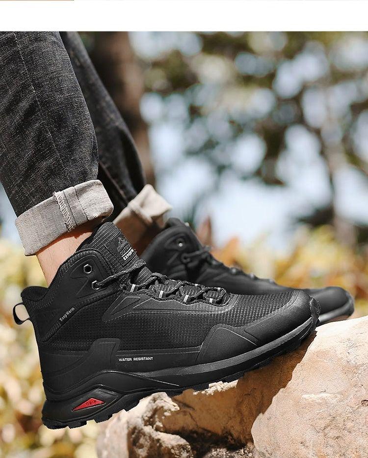 Men's Waterproof Plush Lined Hiking Boots Non-Slip Winter Shoes