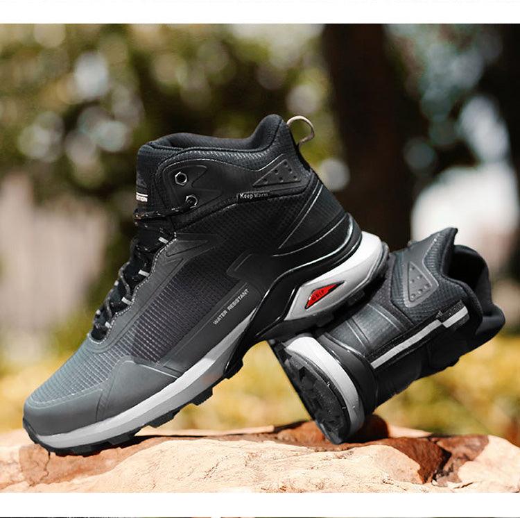 Men's Waterproof Plush Lined Hiking Boots Non-Slip Winter Shoes