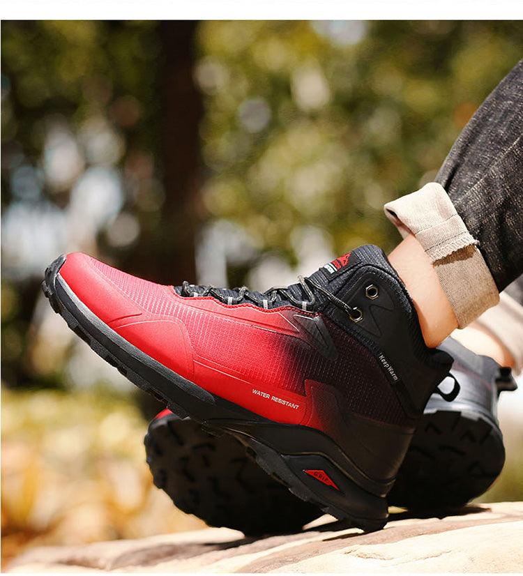 Men's Waterproof Plush Lined Hiking Boots Non-Slip Winter Shoes