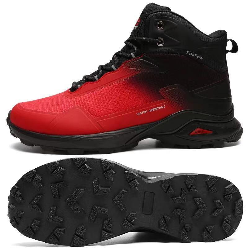 Men's Waterproof Plush Lined Hiking Boots Non-Slip Winter Shoes