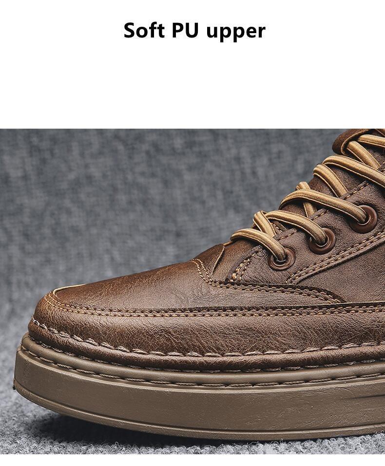 Men's High-Top Winter Snow Boots Warm Plush Lined Casual Shoes