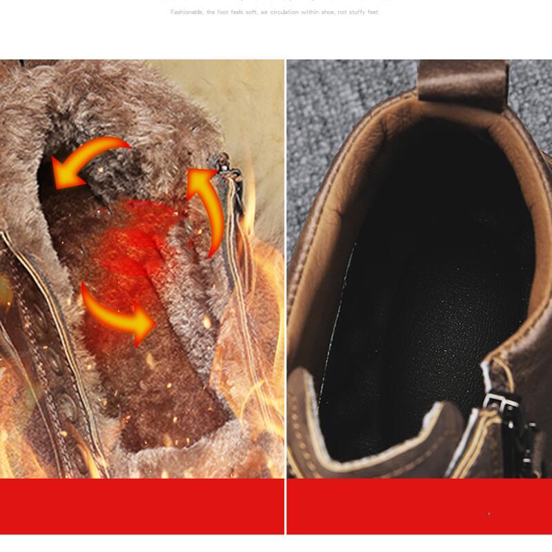 Men's High-Top Winter Snow Boots Warm Plush Lined Casual Shoes