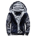 Men's Camouflage Zip-Up Winter Hoodie Jacket with Hood