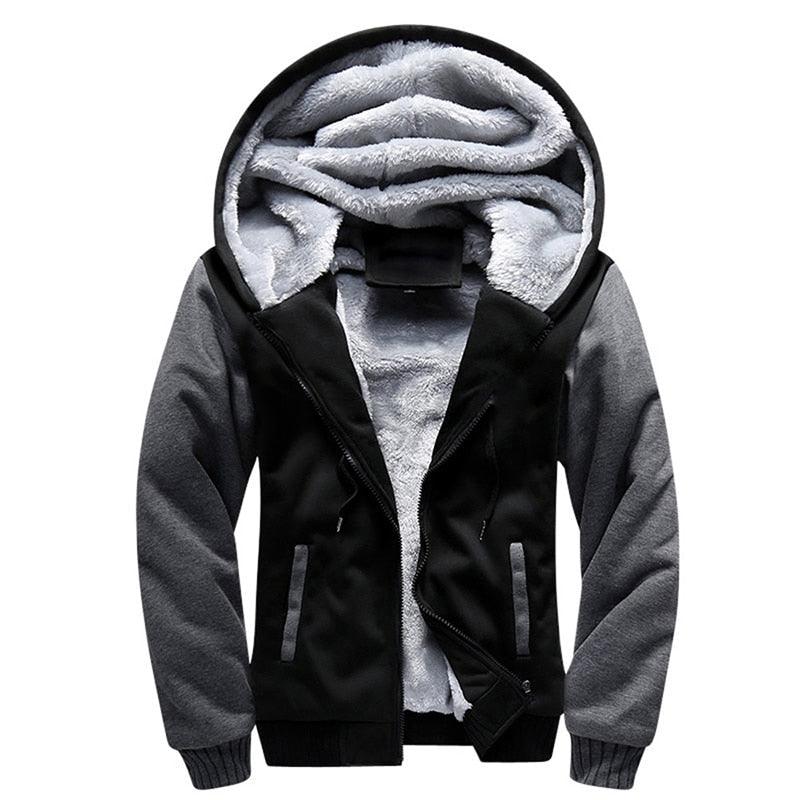 Men's Camouflage Zip-Up Winter Hoodie Jacket with Hood