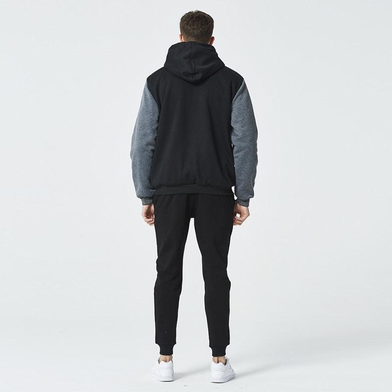 Men's Camouflage Zip-Up Winter Hoodie Jacket with Hood