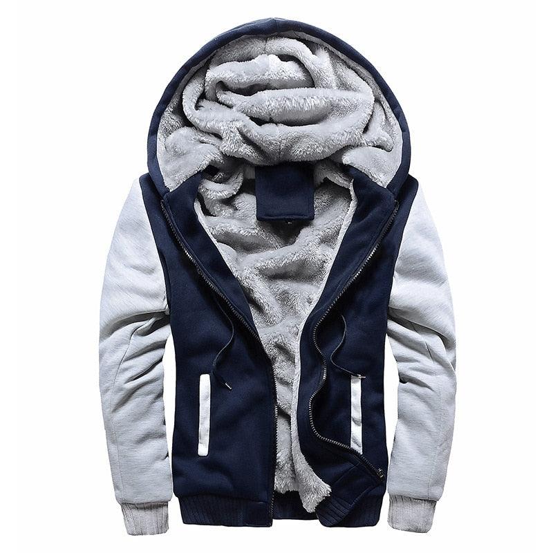 Men's Camouflage Zip-Up Winter Hoodie Jacket with Hood