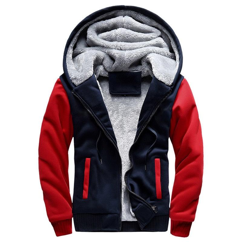 Men's Camouflage Zip-Up Winter Hoodie Jacket with Hood