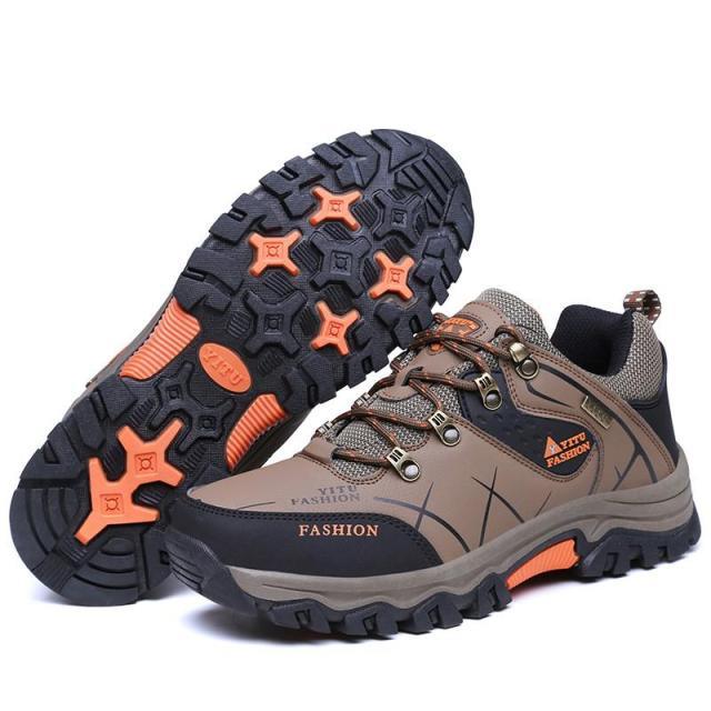 Mens Waterproof Leather Winter Snow Boots Outdoor Hiking Shoes