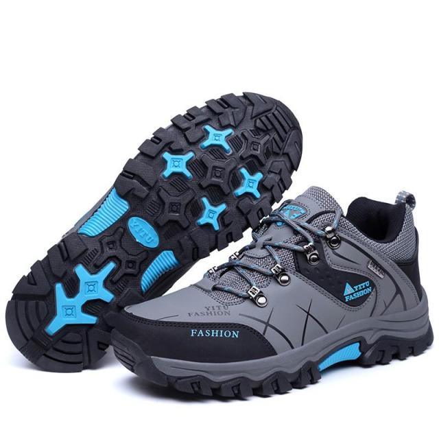 Mens Waterproof Leather Winter Snow Boots Outdoor Hiking Shoes