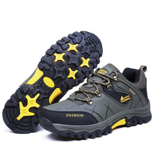Mens Waterproof Leather Winter Snow Boots Outdoor Hiking Shoes