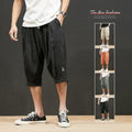 Men's Breathable Cotton Casual Shorts Loose Fit Drawstring Pants