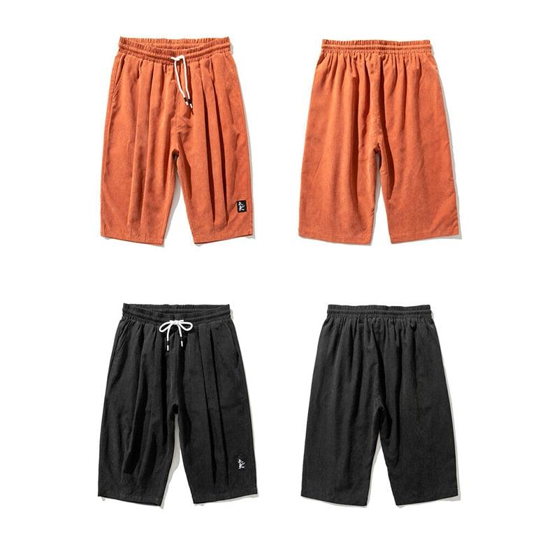 Men's Breathable Cotton Casual Shorts Loose Fit Drawstring Pants
