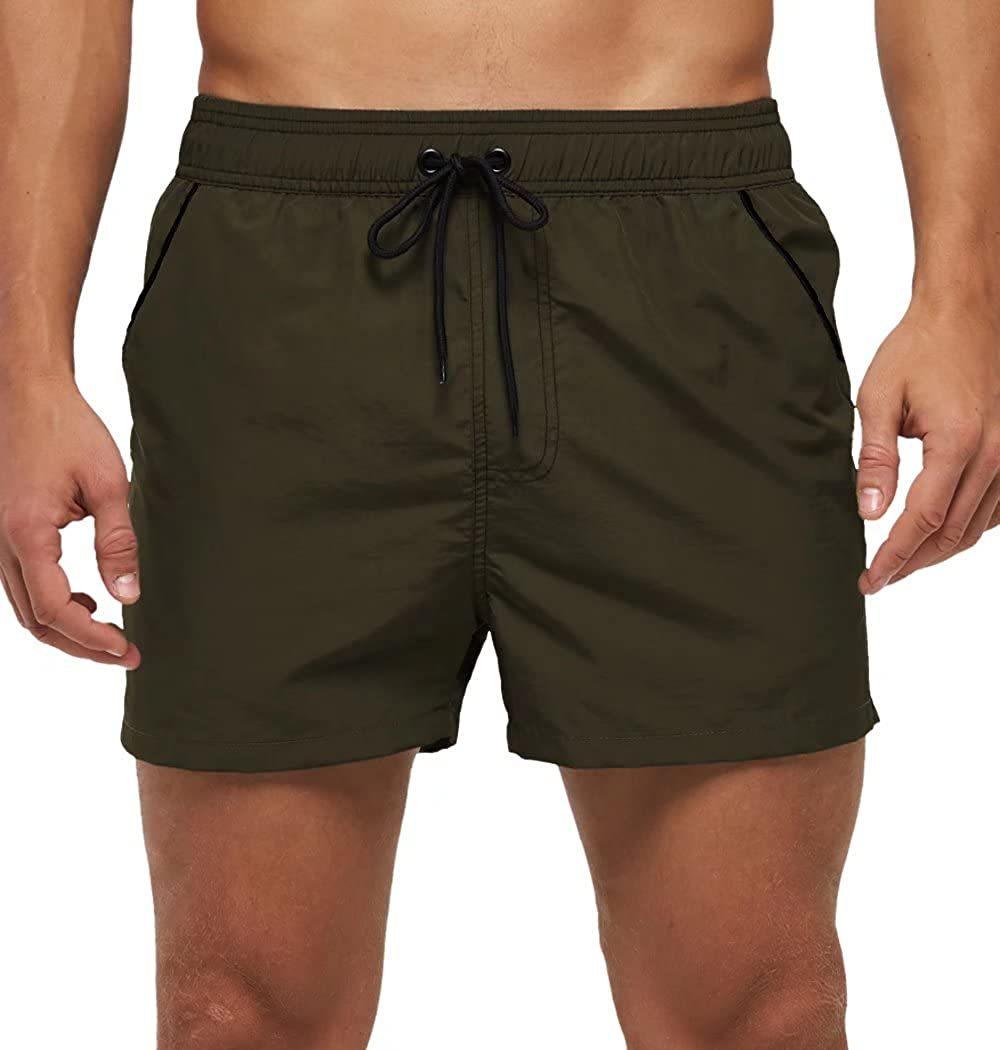 Men's Quick-Dry Swim Trunks - Sporty Mid-Rise Board Shorts