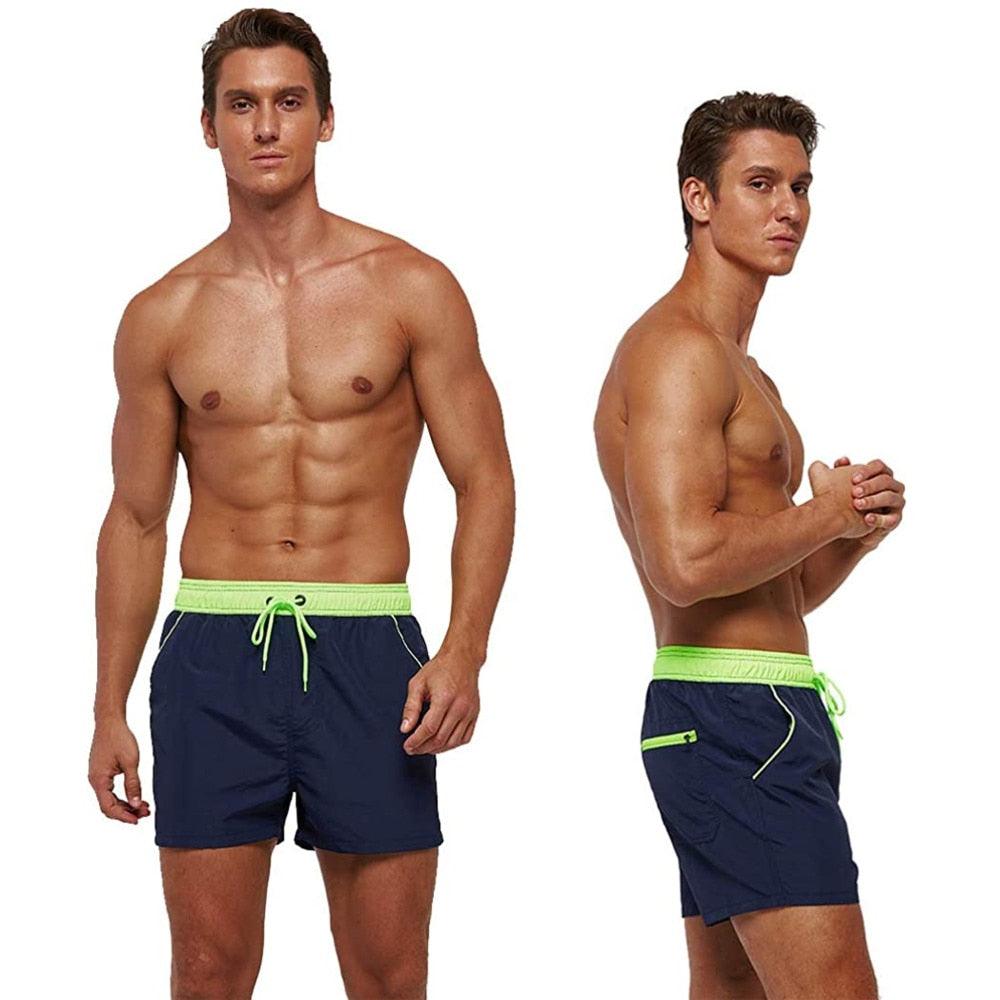 Men's Quick-Dry Swim Trunks - Sporty Mid-Rise Board Shorts