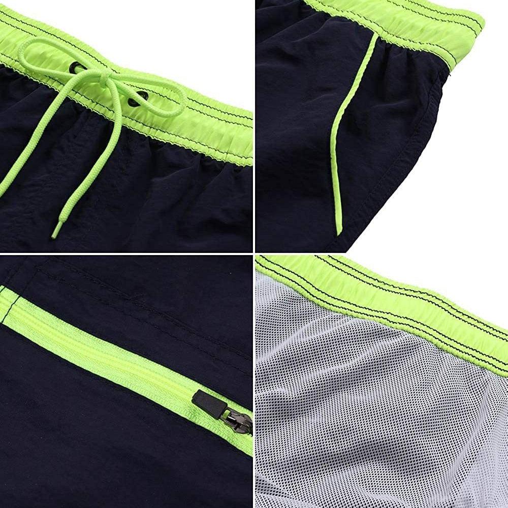 Men's Quick-Dry Swim Trunks - Sporty Mid-Rise Board Shorts
