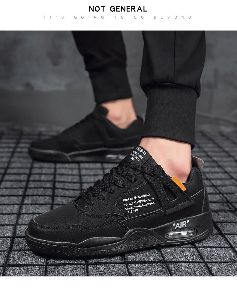 Men's White Casual Leather Fashion Sneakers Air Cushion Trainers