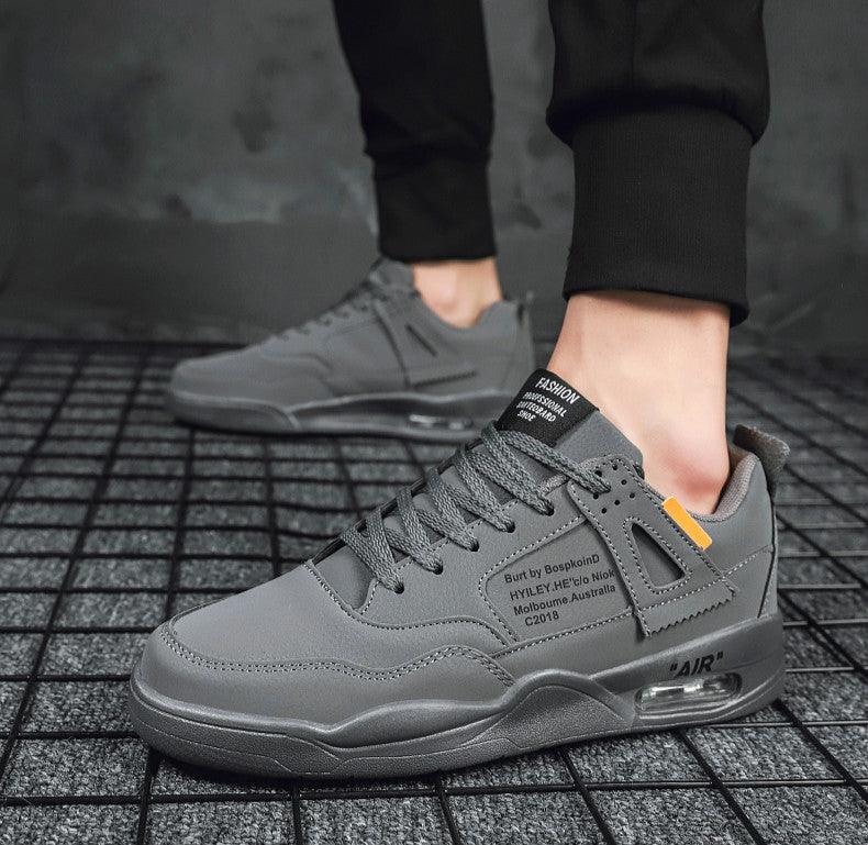 Men's White Casual Leather Fashion Sneakers Air Cushion Trainers