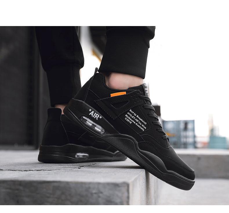 Men's White Casual Leather Fashion Sneakers Air Cushion Trainers