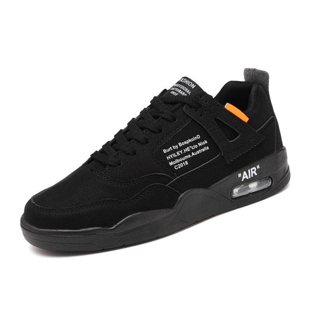 Men's White Casual Leather Fashion Sneakers Air Cushion Trainers